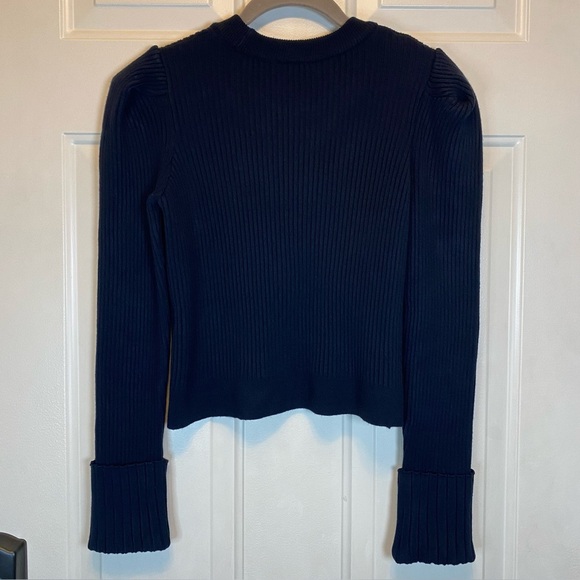 TOPSHOP Women’s Dark Navy Ribbed Long Sleeve Sweater Sz 6 - Picture 11 of 12